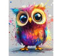 WANMIU Paint by Numbers for Adults and Beginner Rainbow Colorful Owl Kits On Canvas Without Frame DIY Color Oil Painting Acrylic Paints,Home Wall Decor 40X50CM