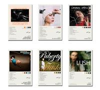 WANMLY Mitski Poster Music Album Cover Signed Limited Edition Canvas Poster (Set of 6) Wall Art Decor for Living Room Bedroom Decoration Unframe:08x12inch(20x30cm)