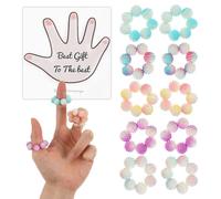 Wanmu 10 Pack Spiky Sensory Rings, Colored Finger Anxiety Rings for Stress Relief, Finger Massager Quiet Acupressure Ring for Adults Stress Reducer Office Workers(Gradient)