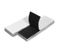Wanmu 10 Sets Heavy Duty Adhesive Hook and Loop Strips, Industrial Strength Double Sided Tape, Furniture Tape, Black Interlocking Tape for Fabric, Sofa Couch, Cushions, Rugs, Mattress