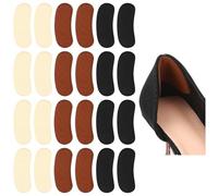 Wanmu 12 Pairs Heel Cushion Pads for Too Big & Loose Shoes, Anti Slip Fillers Grips Liner Inserts, Protectors for Heel Pain, Slipping, Blisters and Rubbing (Apricot, Black, Brown)