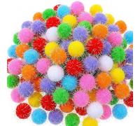 Wanmu 120Pcs Cat Pom Pom Balls, 1.6 inches Assorted Color Flash Ball Fuzzy Sparkle Balls, Interactive Cat Toys for Kitten Play Exercise and Entertainment