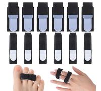 Wanmu 12pcs Buddy Tape Fingers Straps Finger Wrap Band Broken Pinky Toe Splint Arthritis Finger Splint Rings Buddy Loops for Sprained, Fractured Fingers (Large & Small)