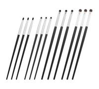 Wanmu 12Pcs Mini Smudge Brushes for Eyeliner, Soft Natural Pony Hair Eye Makeup Brush Set, Eyeshadow Blending Brush for Gel, Liquid, Cream Concealer (Black)