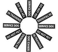 Wanmu 12Pcs Service Dog Patches, Removable Ask to Do Not Pet Patch Vest with Hook and Loop Tape, Pet in Training and Emotional Support Patches for Harness Vest or Collar, Black