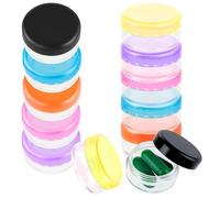 Wanmu 12Pcs Small Pill Box, Portable Travel Mini Pill Organizer Box Daily Medicine Case Holder for Pocket Purse Briefcase Cod Liver Oil Storage Container (Black/Purple/Orange/Blue/Yellow/Pink)