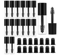 Wanmu 14 Pcs Empty Mascara Tubes with Wand, 3ml Mini Eyelash Growth packing Tube Container Cream Bottles with Brush Rubber Inserts for Castor Oil, Home and Travel (Black)