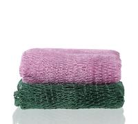 Wanmu 2 Pcs African Net Sponge, Gentle Exfoliation Authentic Exfoliating Scrubber, Durable Exfoliator Net Bath Cloth for All Skin Types, Face & Body Daily Use Shower (Green & Purple)