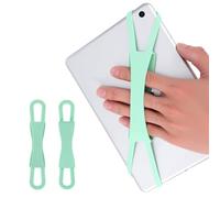 Wanmu 2 Pcs Comfortable Hand Strap for Tablets, Secure Stretchable Grip Holder, Elasticity Lightweight Handed Reading Belt for E-Book Mini Teblets Phone, Minimize Drops & Fatigue (Green)