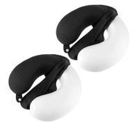 Wanmu 2 Pcs Neck Pillow Replacement Cover U Neck Pillow Case Cover Travel Neck Pillow Cover, U Shaped Neck Pillow Washable Cover Soft Airplane Pillow Cover (Only Pillow Covers, No Filler)