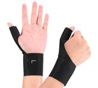 Wanmu 2 Pcs Thumb Wrist Brace Compression Sleeve, Elastic Support Brace Glove, Soft Stabilizer Splint for Women Men Protector Sports, Fits Both Hands (Black)