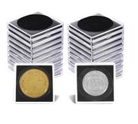 Wanmu 20Pcs Acrylic Coin Holder with 8-Size Adjustable Gasket, Clear Silver Dollar Coins Snap Protector for Collectors, Quarters Morgan Dollars Pounds Cent Collection Cases(17.5mm-40mm)