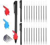 Wanmu 22Pcs Magic Pens & Refills for Magic Copybooks, Invisible Grooved Book Disappearing Ink Pens Maker with 2 Writing Grip for Reusable Handwriting Workbooks Practice, Drawing