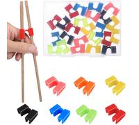 Wanmu 24 Pcs Reusable Chopsticks Helpers, Training Chopstick Hinges Connector Practice Chinese Chopstick Helper Plastic Training Chopstick Chopsticks Trainer for Adults, Kids, Beginner, Trainers