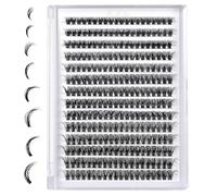 Wanmu 240 Pcs Fairy Lash Extensions Clusters, 3D Black Lash Clusters False Eyelashes Individuals Eyelash Cluster D Curl 14mm/16mm DIY Colorful Eyelash Kit (No Glue) (Black)