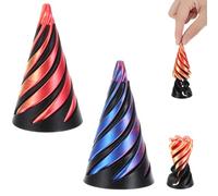 Wanmu 2Pcs Impossible Pyramid Passthrough Fidget, 3D Printed Spiral Cone, Mini Cones Pass Through Pyramid Fidget Game for Stress and Anxiety Relaxing