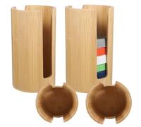 Wanmu 2Pcs Mason Jar Lid Organizer, Bamboo Vertical Storage Holder, Mason Jar Accessories, Bamboo Storage Holder for Home Kitchen Organization & Tumbler Lids (Wide Mouth & Regular Mouth)