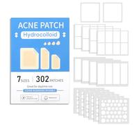 Wanmu 302 Pcs Large Pimple Patches, 4 Sizes Big Hydrocolloid Acne Dressing Bandages for Face, Forehead, Nose, Body, Back Zit Breakouts, Neck, All Skin Types