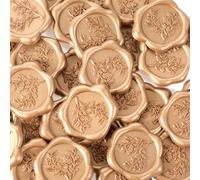 Wanmu 30Pcs Wax Seal Stickers, 1.2inch Eucalyptus Envelope Stamp Stickers Self-Adhesive Wedding Invitation Envelope Seal Sticker for Scrapbooking Party Birthday Christmas Valentine's Day Gift Wrapping