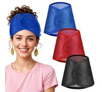 Wanmu 3Pcs Mesh Hair Wraps for Black Women, Adjustable Sleeping Hair Scarf Cap Spa Headbands Face Wash Makeup Hair Accessories - Keep Hair in Place