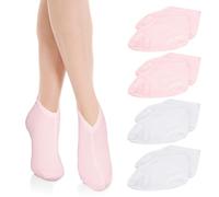 Wanmu 4 Pairs Moisturizing Socks Overnight, Lotion Socks for Dry Feet, Cotton Moisture Enhancing Socks, Soft Spa Absorbing Socks for Foot Care, Cosmetic Therapy Socks for Women and Men