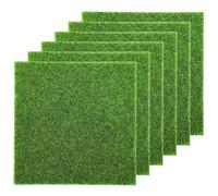 Wanmu 4 Pcs Fake Grass Decor for Crafts, Artificial Fairy Garden Grass Moss, 6 x 6 Inches Fake Turf Accessories for Dollhouse Ornament DIY Decoration Projects, Miniature Garden, Diorama Supplies