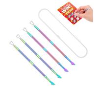 Wanmu 4 Pcs Lottery Ticket Scratcher Tool, Metal Lottery Scratcher, Scratch Off Tool, Lotto Scratcher Label Scraper for Lottery Ticket, Back Scratcher Metal Scraper Tool with Case, Rainbow
