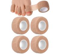 Wanmu 4 Rolls Broken Big Toe Little Toenail Protectors Women Men, 1 inch Self Adhesive Toe Covers Guards Bandages for Thumb Finger Cushions Feet Sleeve Pain Relief, Wrist Ankle Vet Wrap