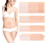 Wanmu 40 Pcs Castor Oil Pack Wrap, Reusable Cotton Castors Oil-Patches for Waist Stomach Back Neck Arm, Self-Adhesive Organic Castor Oil-Pads for Hot/Cold Compress (No Oil)