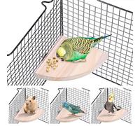 Wanmu 5.12inches Bird Perches for Cage, Natural Wooden Parrot Perch Stand Platform, Playground Cage Accessories for Small Animals Rat Hamster Gerbil Rat Mouse Lovebird Finches Conure Budgie