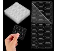 Wanmu 600 Pcs Press on Nail Adhesive Tabs, 15 Sizes Waterproof Clear Nail Glue Stickers, Double Sided Jelly Nails Sticky Tabs for Manicure (40 Sheets)