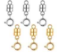 Wanmu 6Pcs Necklace Clasps and Closures, Necklaces Fasteners Converters, Locking Jewelry Clasps Connector for Women, Bracelet, Necklace, Anklets Making Accessories (Gold, Silver)