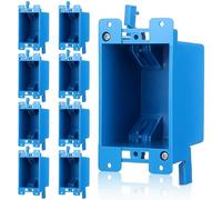 Wanmu 8 Pack Single Gang Electrical Outlet Box 14 Cubic Inch PVC Electrical Boxes 1-Gang Old Work Box for Switch Outlet Extenders Wall Mount Device Boxes for Residential Commercial Applications