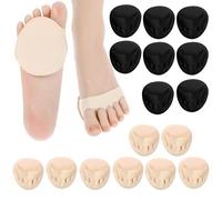 Wanmu 8 Pairs Women's Toe Cover with Padding Toe Toppers No Show Liner Half Socks Seamles Non Slip Grip Hidden Cotton Toe Socks for Mules
