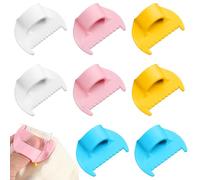 Wanmu 8 Pcs Edge Stitch Lock & Sewing Needle Gauge, 3mm/4mm Lockranding Measuring Tool, Seam Template Thumb Guide Ruler for Precise Hemming Quilting Fabric Stitching DIY (4 Colors)