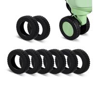 Wanmu 8 Pcs Luggage Wheels Covers, Anti-Noise Silicone Wheel Protective Covers for 2-2.4'' Spinner Wheel, Wear-Resistant Travel Carry On Luggage Suitcases Wheels Protector (Black)