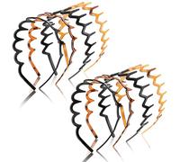 Wanmu 8 PCS Zig Zag Headbands, Plastic Wavy Hair Bands with Teeth Zigzag Head Bands Shark Tooth Hair Comb Hoop Accessory for Women Girls