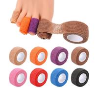 Wanmu 8 Rolls 1 inch Big Toe Protectors Bandage, Self Adhesive Bandage Wrap, Broken Little Toenail Tape Elastic Toe Covers Guards for Men Women Runners Pain Relief, Thumb Finger Wrist Ankle Vet Wrap