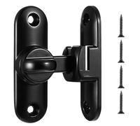 Wanmu Barn Door Latches, 90/180 Zinc Alloy Degree Gate Lock, Flip Hardware for Right Angle Gate, Security Sliding Door Latch for Bathroom, Garden, Bedroom, Cabinet, Cabinet, Window