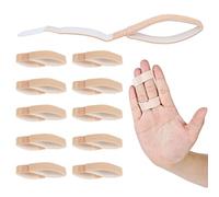 Wanmu Buddy Tape Finger Straps, 10 Pcs Finger Buddy Wraps With Padded, Hook and Loop Fingers Tapes Pinky Fingers Splint for Injured, Jammed, Swollen Finger-Support, Washable and Reusable (Nude)