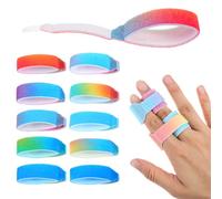 Wanmu Buddy Tape Finger Straps, 10 Pcs Finger Buddy Wraps With Padded, Hook and Loop Fingers Tapes Pinky Fingers Splint for Injured, Jammed, Swollen Finger-Support Washable and Reusable Gradient color