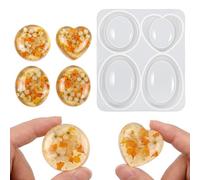Wanmu DIY Thumb Worry Stone Resin Silicone Mold, DIY Nail Anxiety Pocket Stone Epoxy Casting Mould for Men Women Stress Relief Meditation Healing Reiki Emotion Management(4 Designs)