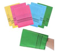 Wanmu Korean Exfoliating Mitt, Korean Italian Exfoliating Towels, 8 Pcs Italian Towels for Exfoliating Dead Skin (Yellow & Blue & Pink & Green)