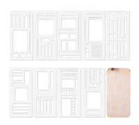 Wanmu Set of 9 Journal Stencils Handmade Flexible Protocol Stencils Set, Record Stencil Planning Stencils Journaling Accessories for Planner Lines Daily Checklists Scrapbook Diary