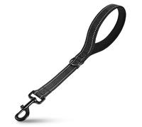 Wanmu Short Dog Leash, 18 Inch Strong Training Leash for Dogs That Pull, Heavy Duty Traffic Leash with Padded Handle, Black Leash for Large Breed Dogs