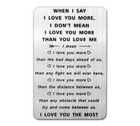 Wanmu When I Say I Love You More Wallet Card, Card for Boyfriend, Romantic Man Christmas-Card, Love You Long Distance Sentimental Cards for Him Her, Stainless