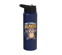 Wanna Be A Beaver Funny Cute River Forest Animal Humor Stainless Steel Insulated Water Bottle