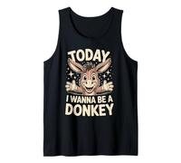 Wanna Be A Donkey Funny Cute Cartoon Farm Animal Humor Quote Tank Top