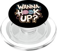 Wanna Hook Up Crochet Therapy Quote PopSockets PopGrip for MagSafe