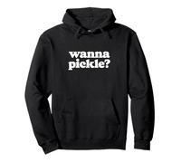 Wanna Pickle? Funny Cute Pickleball Dink Team 80s Retro Pullover Hoodie
